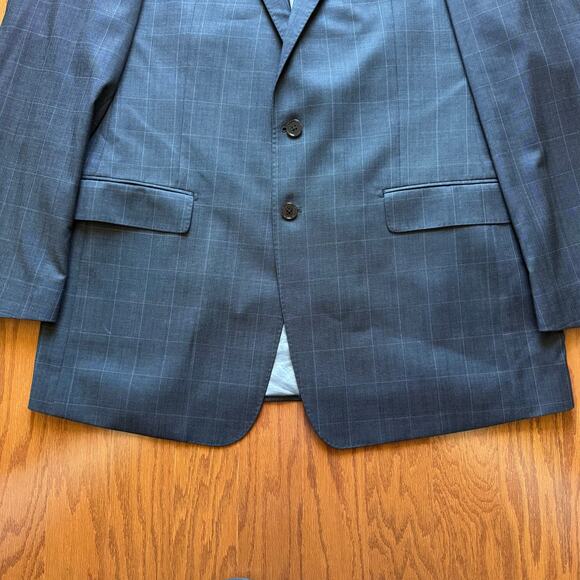 Steven Land Stanly Blazer Men’s 44L Charcoal Gray Super 150s Wool‎ Suit Jacket - Picture 4 of 15